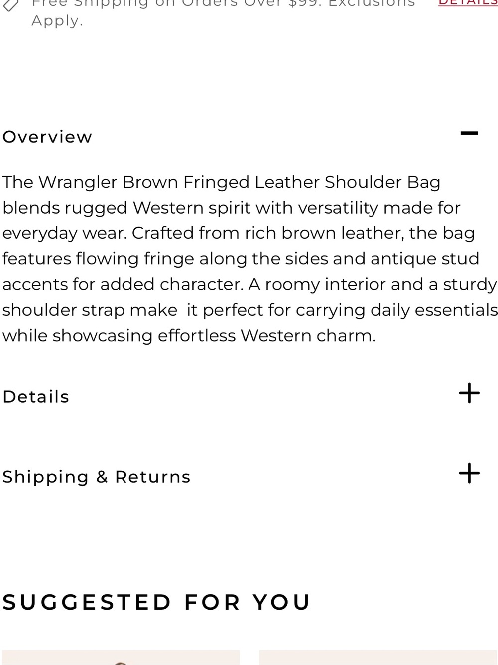NWT WRANGLER WOMEN'S SHILOH FRINGE
STUDDED HOBO BAG - Brown/Tan - Picture 3 of 11